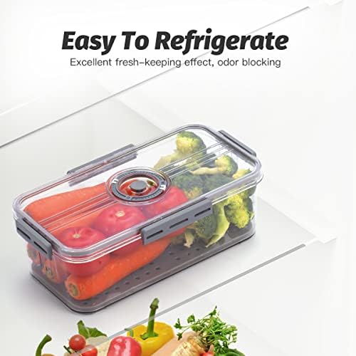 Cutesun Clear kontejneri za voće i povrće sa poklopcem i posebnom kopčom, plastične kante za organizatore frižidera