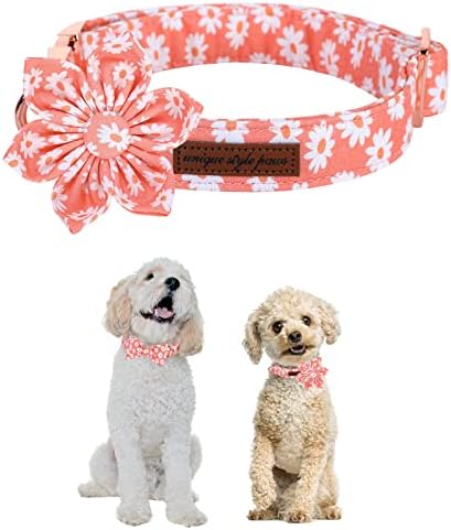 Jedinstveni stil šape ovratnik sa cvijećem kravata Pink Daisy ljetni pas za male srednje velike pse s podesivim metalnim kopčom -xs