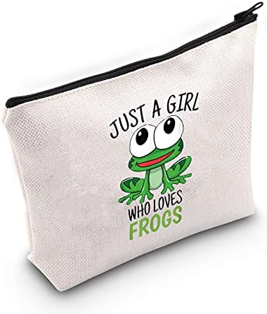 LEVLO Funny frog kozmetička torba za šminkanje poklon ljubitelja životinja samo djevojka koja voli žabe Makeup zipper torbica torba žabe Lover poklon za žene djevojke