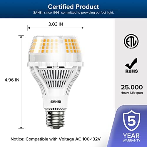 SANSI 250w ekvivalentna A21 LED sijalica, 4000 lumena E26 LED sijalica sa keramičkom tehnologijom, 3000k meka topla bez zatamnjivanja,