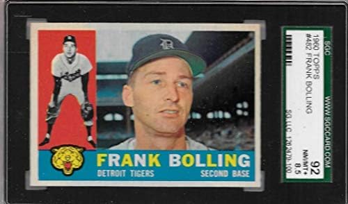 TOUGH SGC 8.5 NM-MT + Frank Bolling 1960Pomovi # 482 mora biti Cross / Re-Ocenjeni TPHLC - bejzbol ploča sa autogramiranim vintage karticama