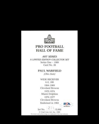 Paul Warfield PSA DNA COA potpisala je gol liniju umjetnička karta GLAC Autogram - NFL autogramirani fudbalski kartoni